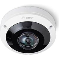 White Bosch FLEXIDOME panoramic 5100i IR Bullet IP security camera with black lens and Bosch logo on top.