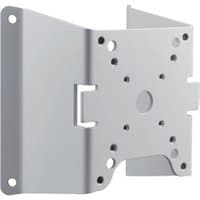 Silver Bosch NDA-U-CMT corner bracket for security cameras, with multiple mounting holes and a sturdy metal design.