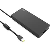 Black BTI 330W GaN charger with Lenovo Slim tip connector, rectangular design, and attached power cable.