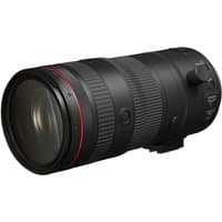 Canon RF 24-105mm F2.8 L IS USM black zoom lens with red ring, textured grip, and control switches.