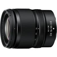 Black Nikon Z DX 16-50mm f/2.8 VR zoom lens with textured focus ring and compact design.