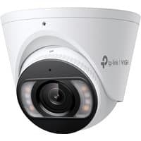 White TP-Link INSIGHT S445 turret IP camera with black lens, LED lights, and 2688 x 1520 pixel resolution.