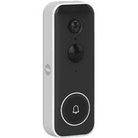 Black and silver Yale Smart Video Doorbell with camera lens, motion sensor, and illuminated bell icon.
