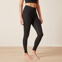 Black Ariat Women's Eos 2.0 Full Seat Tight, high-waisted, full-length, with subtle side panel detailing, size L.