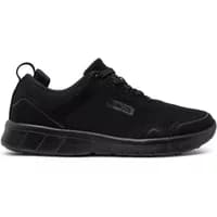 Black Suecos Stabil sneakers with lace-up design, cushioned sole, and pull tab on heel.