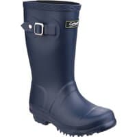 Navy Cotswold girl's 'Buckingham' Wellington boots with buckle detail and textured sole, size Infant 9.