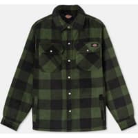 Green plaid Dickies Portland shirt, long sleeves, button-up, two chest pockets with flaps, XL size.