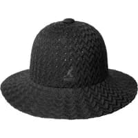 Black Kangol Tropic Zig Wide Brim Casual hat with textured zigzag pattern and rounded crown.