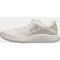 White Helly Hansen men’s marine shoes, size 8.5, with gray logo, padded collar, and textured sole.