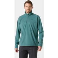 Green Helly Hansen men's fleece, 1/2 zip, long sleeves, 2XL, with stand collar and subtle logo on chest.