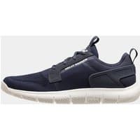 Navy Helly Hansen men's Henley sneakers, size 10.5, with mesh upper, white sole, and lace-up design.
