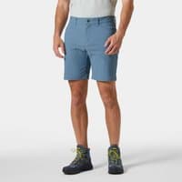 Navy blue Helly Hansen men's shorts with five pockets, button closure, and belt loops, size 30.