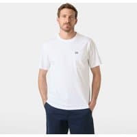 White Helly Hansen men's t-shirt, size L, with small logo on chest, short sleeves, crew neck.
