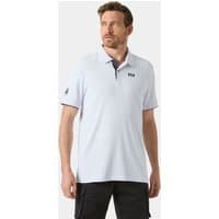Purple Helly Hansen men's polo shirt, short sleeves, buttoned collar, logo on chest, size M.