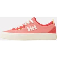 Pink Helly Hansen women’s Backshore shoes, size 7.5, with white laces, logo on the side, and cream rubber sole.