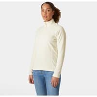 Beige Helly Hansen women's fleece with 1/2 zip, long sleeves, and high collar, size XL.