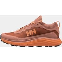 Orange Helly Hansen women's Luna Ridge shoes, size 3.5, with textured sole, lace-up design, and HH logo on the side.