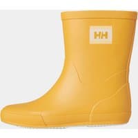 Yellow Helly Hansen women's Nordvik 2 wellies, mid-calf height, with HH logo on the side, size 4.
