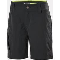 Black Helly Hansen women's cargo shorts with quick-dry fabric, belt loops, and side pockets, size 31.