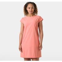 Pink Helly Hansen Thalia Shift Dress, short sleeves, knee-length, round neckline, women's size L.