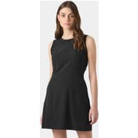 Black sleeveless dress with a fitted waist and round neckline, designed for women by Helly Hansen.