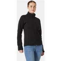 Black Helly Hansen women's fleece jacket, XS, with high collar, full zip, and side pockets.