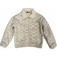Beige quilted aviator jacket by Project X Paris with a shearling collar and elastic cuffs.