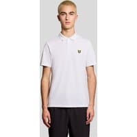 White Lyle & Scott men's sports polo shirt with short sleeves and embroidered logo on chest.