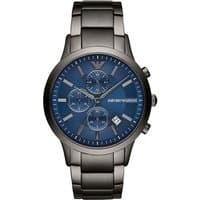 Men's Emporio Armani Renato watch, blue dial, chronograph subdials, stainless steel bracelet, AR11215.