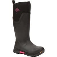 Muck Boot Arctic Ice Tall Women's Wellingtons, black with hot pink sole accents and logo, UK size 6.