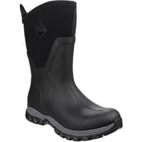 Black Muck Boot Arctic Sport Mid Women's Wellington Boots, UK 5, with rugged sole and neoprene upper.