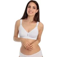 White padded bra for women by Sassa with adjustable straps and a small front bow detail.