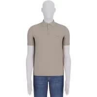 Beige Guess Polo Lex SS with short sleeves, buttoned collar, and subtle logo on chest.