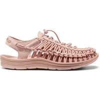 Pink Keen Uneek women's sandals with woven cord design and adjustable bungee laces.