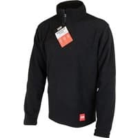 Black Scan 1/4 zip fleece jumper with high collar and red logo tag on hem.