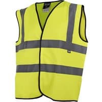 Yellow Scan UC801 Hi-Vis waistcoat, XXL, with reflective silver stripes and black trim.