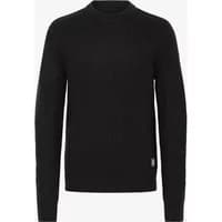 Black ribbed sweater by Blend with long sleeves and crew neckline.