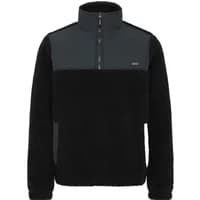 Black and gray Blend Tortex sweatshirt with quarter-zip, high collar, and soft fleece texture.