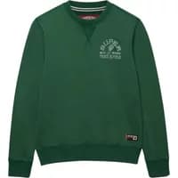 Green Superdry Vintage Prep sweatshirt with crew neck, ribbed cuffs, and chest logo detailing.