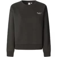 Black Pepe Jeans women's sweatshirt with crew neck and small logo on chest.