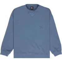 Blue Quiksilver Essential sweatshirt, crew neck, ribbed cuffs, and small logo on chest.