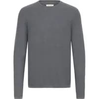 Gray long-sleeve T-shirt by Blend BHAbas, featuring a crew neck and simple, solid color design.