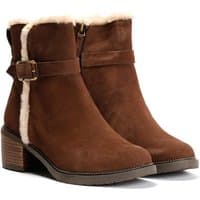 TOMS Hailey Buckle Leather Women's Oak Brown Heeled Ankle Boots - image 2