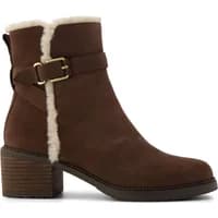 TOMS Hailey Buckle Leather Women's Oak Brown Heeled Ankle Boots - image 3