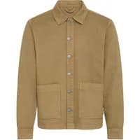 Tan Veste Blend Bhmosi jacket with button closure, two front pockets, and a classic collar.