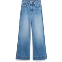 Wide leg women's jeans by ARMEDANGELS, light blue denim with high waist and classic five-pocket design.