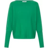 Green b.young BYMmorla Bat Jumper with long sleeves, relaxed fit, and wide neckline.