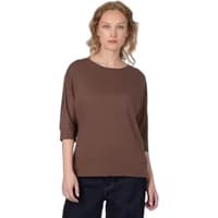 Brown Ragwear Shimona sweater with three-quarter sleeves and a relaxed fit.