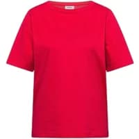 Red Cecil Slubyarn women's shirt with short sleeves and crew neckline.