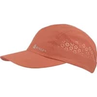 Women's coral baseball cap Eisglut Positano with floral cutout design and curved brim.